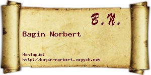 Bagin Norbert névjegykártya